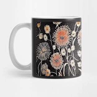 AUTUMN  BLACK GOLD DAISIES 1970 RETRO PRINT Mug